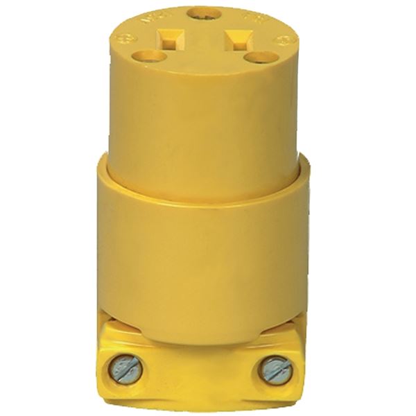 Eaton Wiring Devices 4882-BOX Electrical Connector, 2 -Pole, 15 A, 125 V, NEMA: NEMA 1-15, Yellow