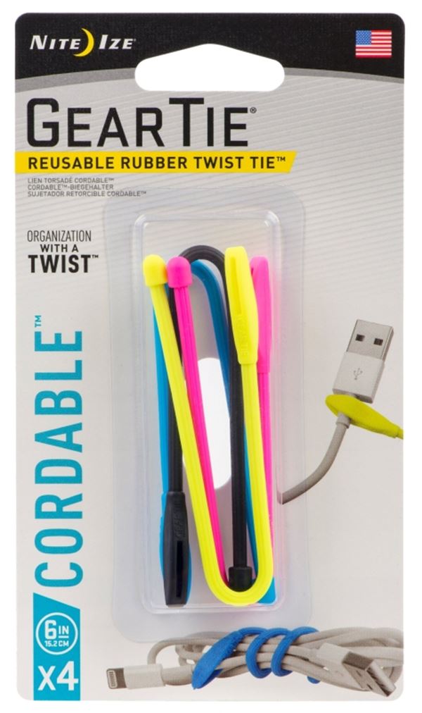 TWIST TIE ASSORTED 6IN, Pack of 6