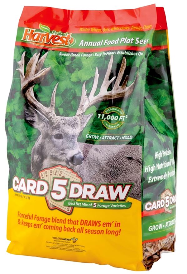 Evolved 5 Card Draw EVO73028 Food Plot Seed, Sweet Flavor, 10 lb, Pack of 3