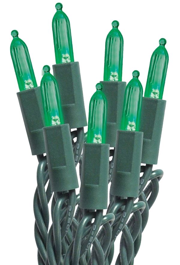 Sylvania Mini String Lights, LED, Green, 50 Ct