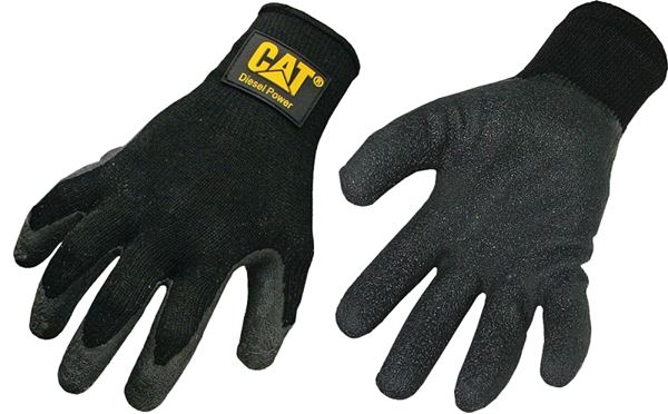 CAT CAT017400L Protective Gloves, L, Knit Wrist Cuff, Cotton/Polyester Glove, Black