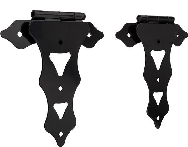 National Hardware Ornamental N109-034 T-Hinge, Steel, Black, Screw Mounting