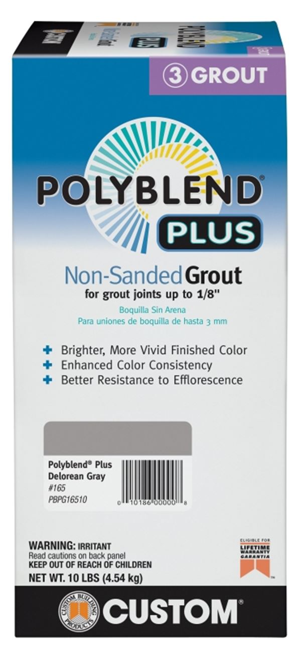 Custom Polyblend PBPG16510 Non-Sanded Grout, Delorean Gray, 10 lb Box