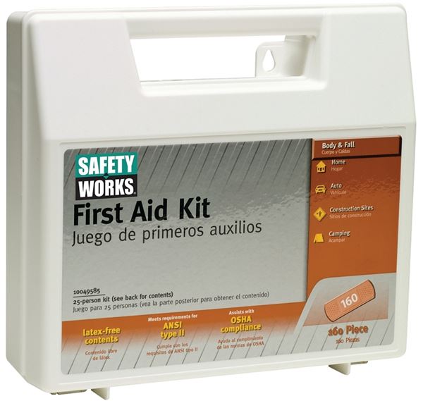 Safety Works 10049585 First Aid Kit, 160-Piece, Plastic