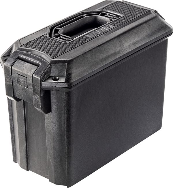 Pelican Vault Series VCV250-0010-BLK Ammo Case, 6.27 in L, 7.9 in W, 11.93 in H, ABS/Polyethylene, Black