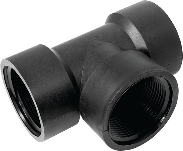 Green Leaf TT100P Pipe Tee, 1 in, FPT, Polypropylene, Black