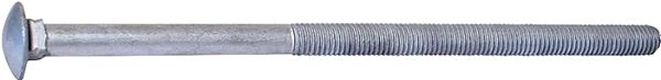 Midwest Fastener 05532 Carriage Bolt, 1/2-13 in Thread, NC Thread, 10 in OAL, 2 Grade