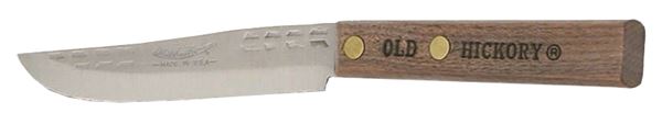 Old Hickory 750-4 Paring Knife, Carbon Steel Blade, Hardwood Handle, Brown Handle, Flat Bevel Blade