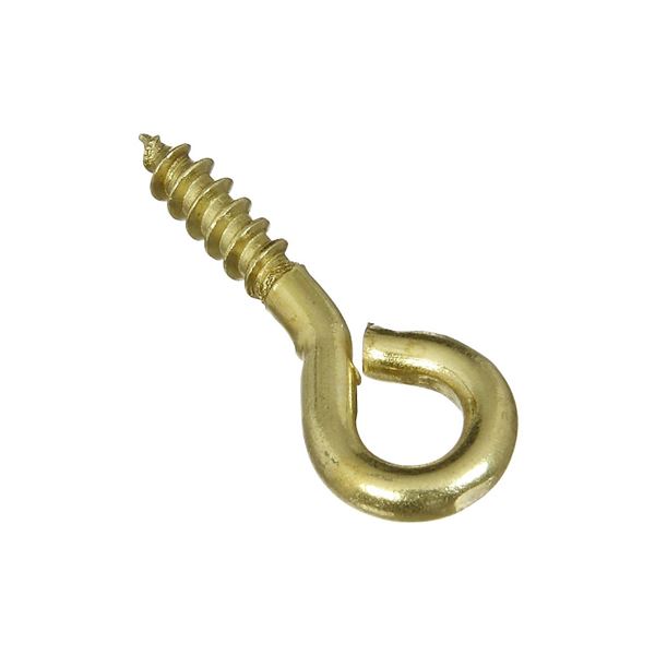 National Hardware N118-711 Screw Eye, #212, 0.105 in Dia Wire, 0.44 in L Thread, 15/16 in OAL, Brass