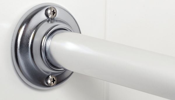 Zenna Home NeverRust Series AL500S Shower Rod, 60 in OAL, 1 in Dia, Aluminum, Chrome