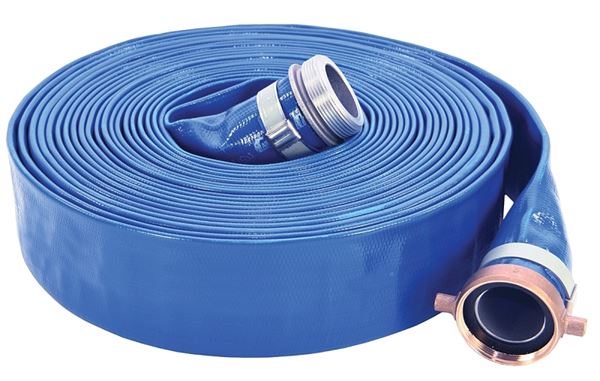 Abbott Rubber 1148-1500-50-NPSH Discharge Hose, 1-1/2 in ID, 50 ft L, Male x Female NPSH, PVC, Blue