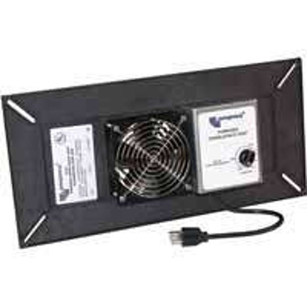 Lomanco LomanCool PCV1 Powered Crawlspace Vent, 1650 cu-ft Net Free Ventilating Area, Polypropylene, Black