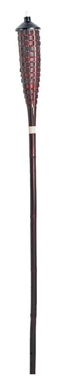 Seasonal Trends Y2569 Habi Bamboo Torch, 3.54 in H, Bamboo, Fiberglass, and Metal, Brown, Mahogany Finish, Pack of 24