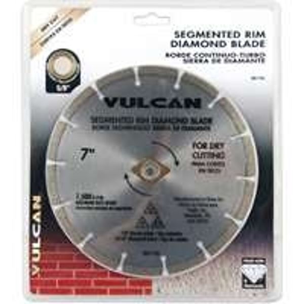 Vulcan 937691OR Diamond Blade, 4.5 in Dia, 7/8 in Arbor, Synthetic Industrial Diamond and 2% Cobalt Cutting Edge