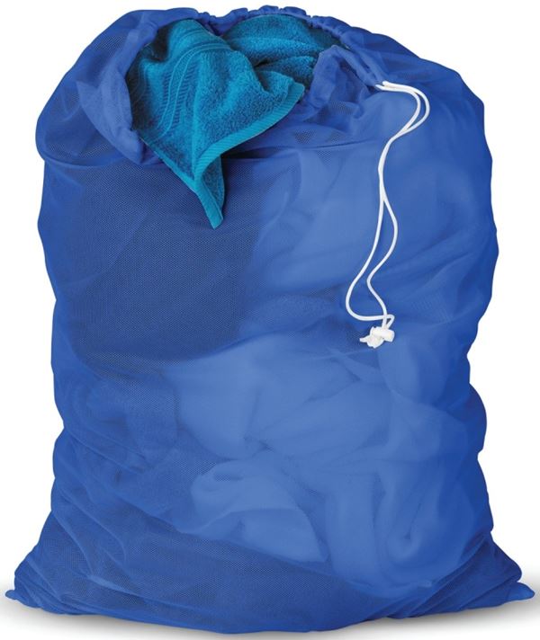 Honey-Can-Do LBG-01161 Mesh Laundry Bag, Drawstring Closure, Fabric, Blue, Pack of 10