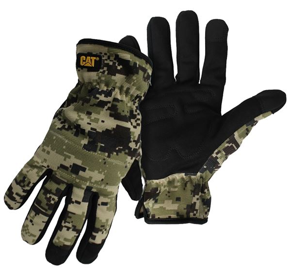 CAT CAT0122702X Utility Gloves, Men's, 2XL, Open Cuff, Spandex, Camouflage