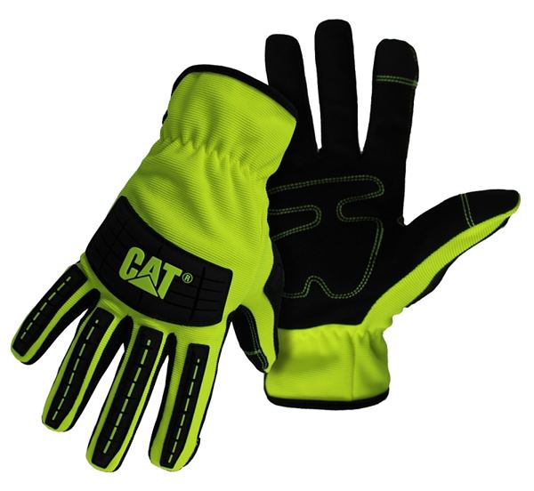 CAT CAT012250L Utility Gloves, Men's, L, Open Cuff, Spandex, Green