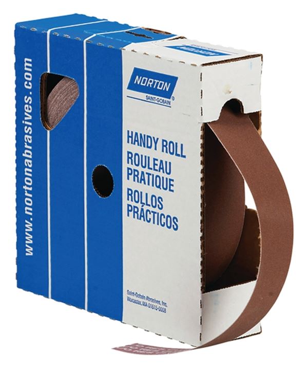 Norton Metalite 26284 Utility Cloth Roll, 50 yd L, 1-1/2 in W, 180 Grit, Aluminum Oxide Abrasive