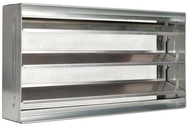 Master Flow BVSII Foundation Vent, 15-3/8 in W, 8 in H, 73 sq-in Net Free Ventilating Area, Aluminum