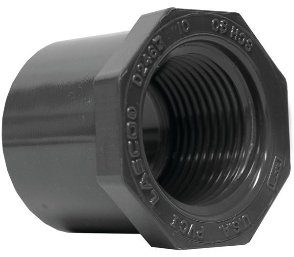 Lasco 838248BC Reducing Bushing, 2 x 3/4 in, Spigot x Female, PVC, SCH 80 Schedule