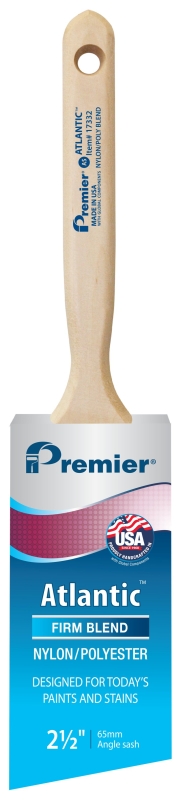 Premier Atlantic 17332 Paint Brush, 2-1/2 in W, Nylon/Polyester Bristle