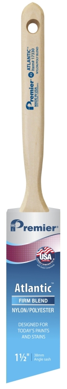 Premier Atlantic 17330 Paint Brush, 1-1/2 in W, Nylon/Polyester Bristle