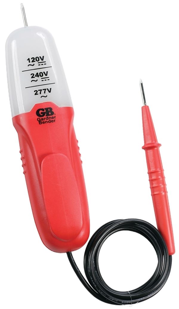 Gardner Bender GET-3213 Tester, 120 to 277 V, LED Display, Functions: Voltage, Red