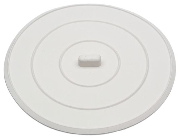 Danco 89042 Sink Stopper, Flat Suction, Rubber, White, For: Universal Bathroom and Kitchen Sink