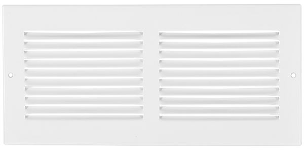 Imperial RG0513 Sidewall Grille, 25-1/4 in L, 7-1/4 in W, Steel, White