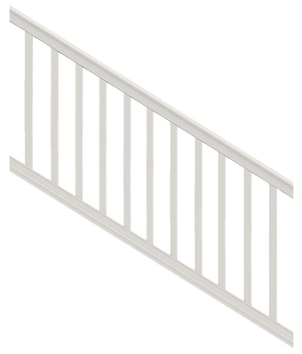 Xpanse Premier 73012466 Stair Rail Kit with Baluster, 6 ft L Actual, Square Profile, Polymer, White