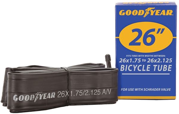 Kent 91079 Bicycle Tube, Butyl Rubber, Black, For: 26 x 1-3/4 in to 2-1/8 in W Bicycle Tires