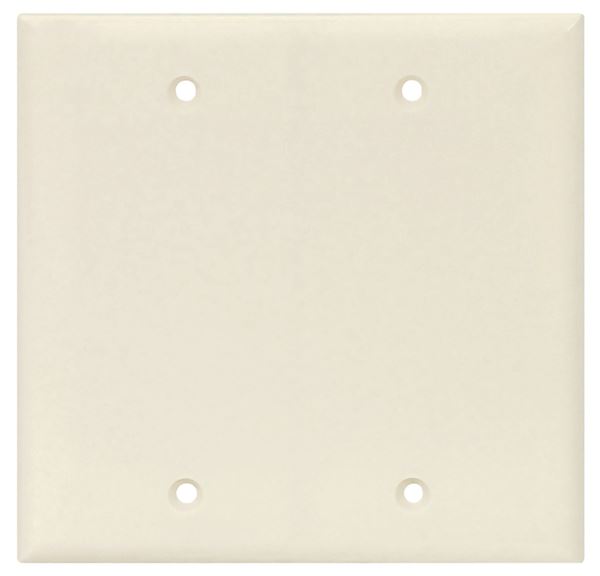 Eaton Wiring Devices PJ23LA Blank Wallplate, 4.87 in L, 4.97 in W, 0.08 in Thick, 2 -Gang, Polycarbonate