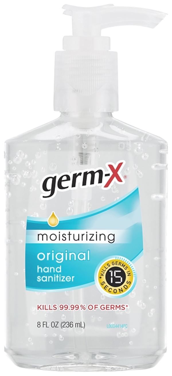 Germ-X 30694 Hand Sanitizer Clear, Floral, Clear, 8 oz Bottle, Pack of 12