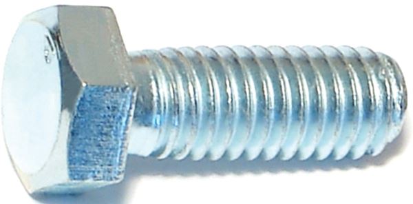 Midwest Fastener 00053 Bolt, 3/8-16 in Thread, 1 in OAL, 2 Grade, Zinc, Zinc, Coarse Thread