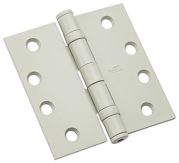 National Hardware 179 Series N236-100 Ball Bearing Hinge, 4 in H Frame Leaf, Steel, Prime Coat, Non-Removable Pin, 41 lb