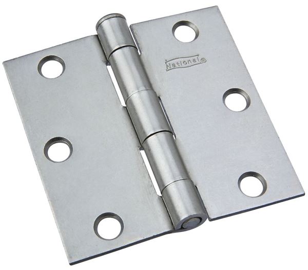 National Hardware N139-808 Broad Hinge, 3 in W Frame Leaf, 0.088 in Thick Frame Leaf, Cold Rolled Steel, Steel, 50 lb