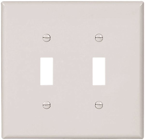 Eaton Wiring Devices 2149W-BOX Wallplate, 5-1/4 in L, 5.31 in W, 2 -Gang, Thermoset, White, Pack of 10