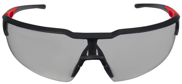 Milwaukee 48-73-2105 Safety Glasses, Unisex, Anti-Scratch Lens, Polycarbonate Lens, Plastic Frame, Black/Red Frame