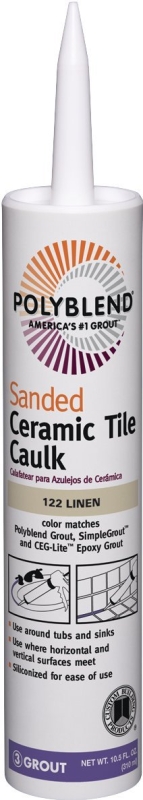 CUSTOM Polyblend PC12210S-6 Ceramic Tile Caulk, Linen, 10.5 oz Cartridge