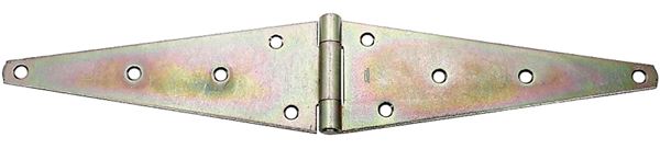 National Hardware N127-910 Strap Hinge, 4.6 in W Frame Leaf, 0.16 in Thick Leaf, Steel, Zinc, Wall Mounting