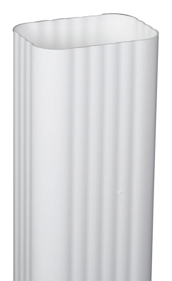 Amerimax M0793 Traditional Downspout, 3 in W, 4 in L, Vinyl, White, Pack of 6