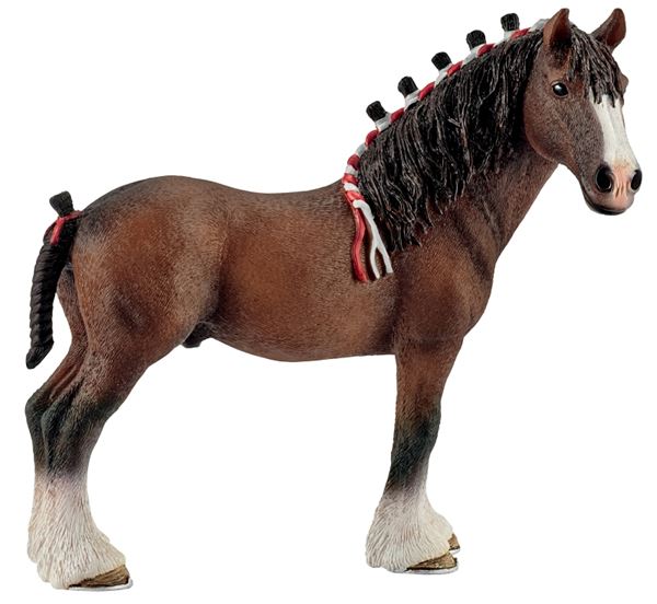 Schleich-S 13808 Figurine, 3 to 8 years, Clydesdale Gelding, Plastic