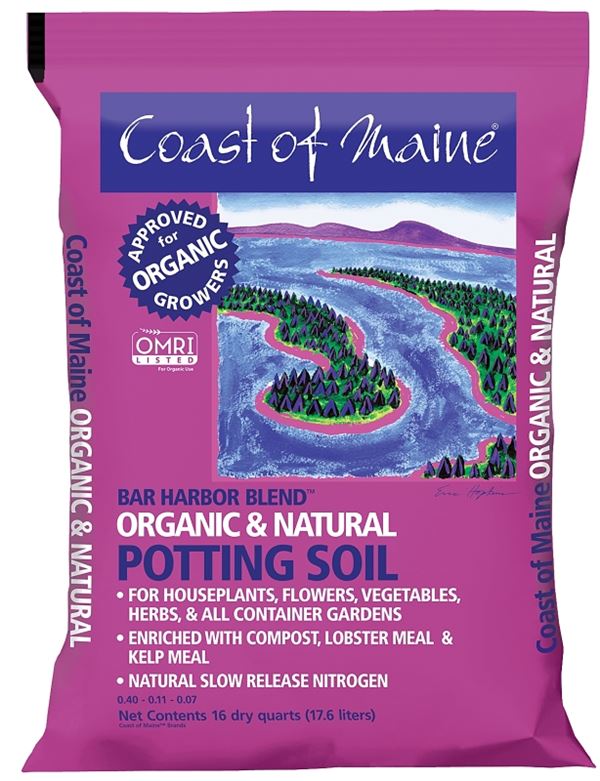 Coast of Maine Harbor Blend 1CBBH16 Bar Organic Potting Soil, 16 qt Bag