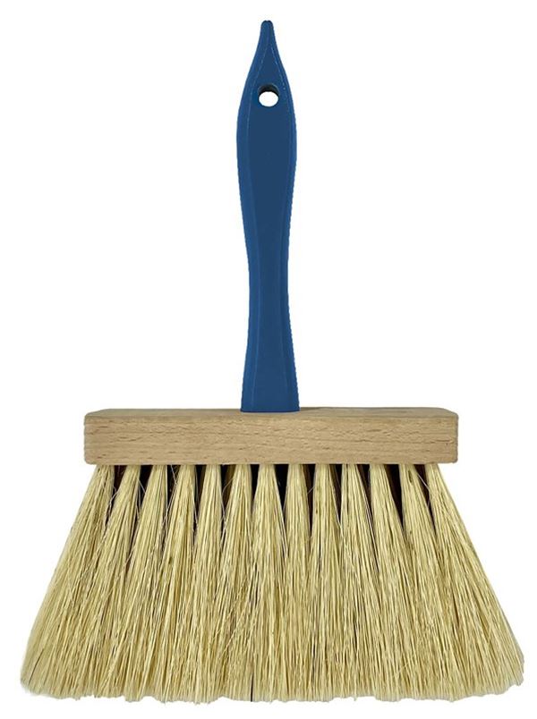 Vulcan Concrete Brush, 8.25 in W Brush, Tampico Bristle, Beige Bristle, Wood Handle