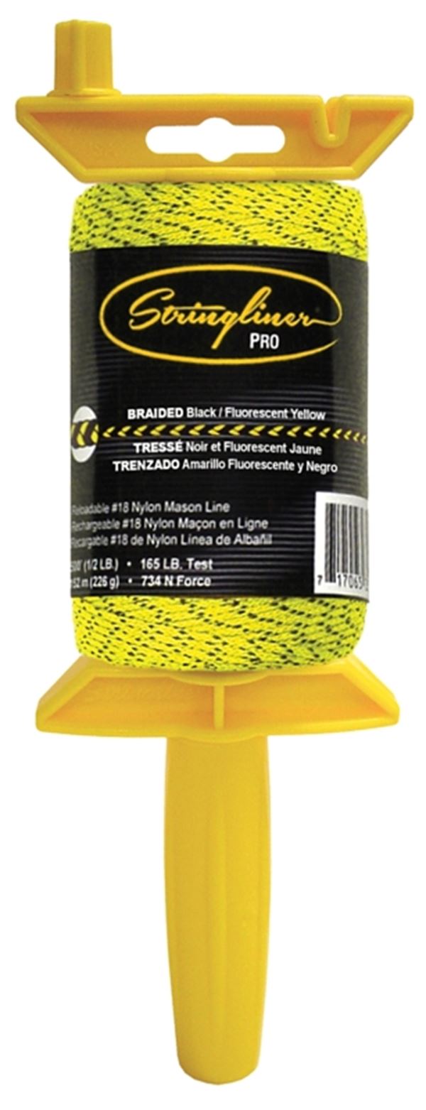 Stringliner 25494 Line Reel, 500 ft L Line, Black/Fluorescent Yellow Line