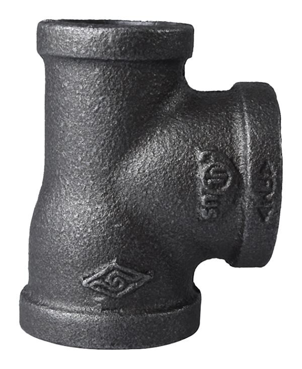 Prosource B130R25X20X25 Pipe Tee, 1 x 1 x 3/4 in, Threaded, Malleable Iron, SCH 40 Schedule, 300 PSI Pressure