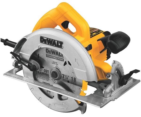 DeWALT DWE575 Circular Saw, 15 A, 7-1/4 in Dia Blade, 5/8 in Arbor, 2 in at 45 deg, 2.55 in at 90 deg D Cutting