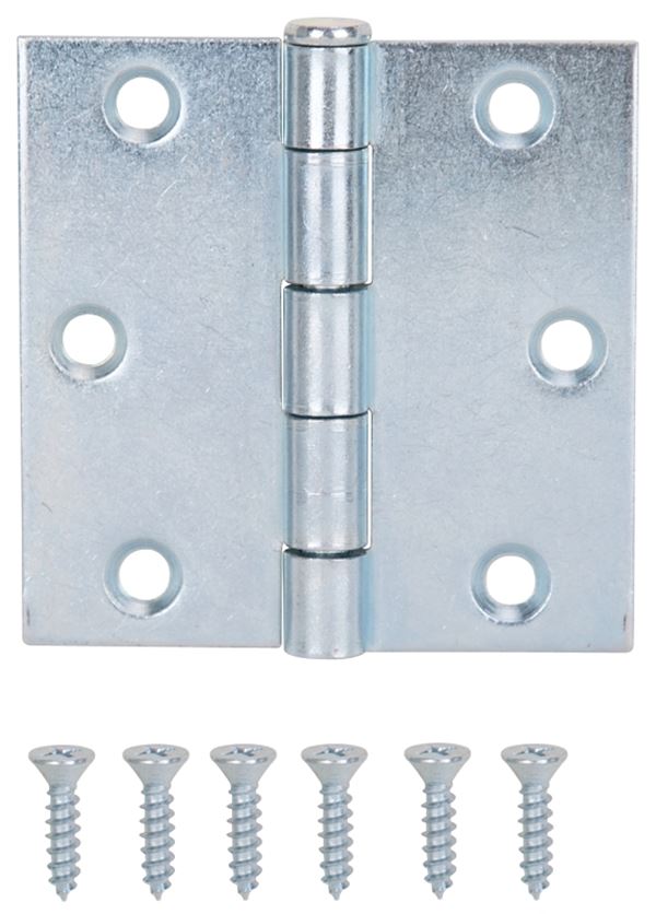 ProSource LR-040-PS Utility Hinge, Steel, Zinc, Removable Pin, 180 deg Range of Motion, Full Mortise Mounting