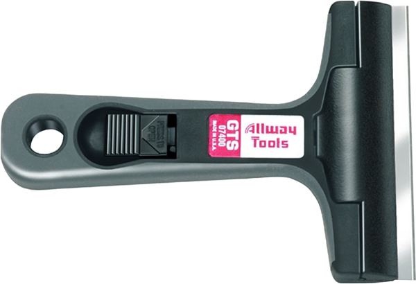 Allway Tools GTS Glass and Tile Scraper, 4 in W Blade, Soft Grip Handle