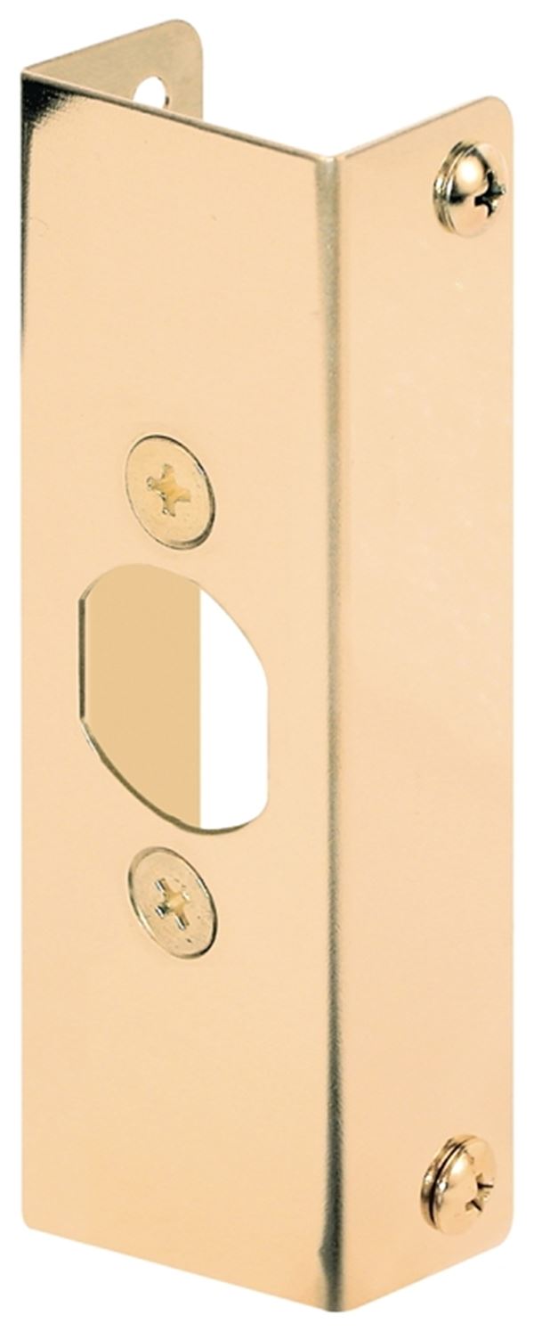 Prime-Line U 9566 Door Edge Reinforcer, 1-3/8 in Thick Door, Brass, Brass, 4-1/2 in H, 1 in W